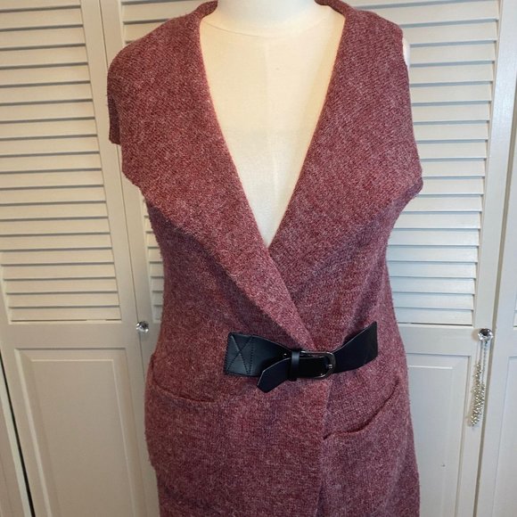 SOFT SURROUNDINGS LONG LINE BELTED CARDIGAN VEST - Picture 2 of 6
